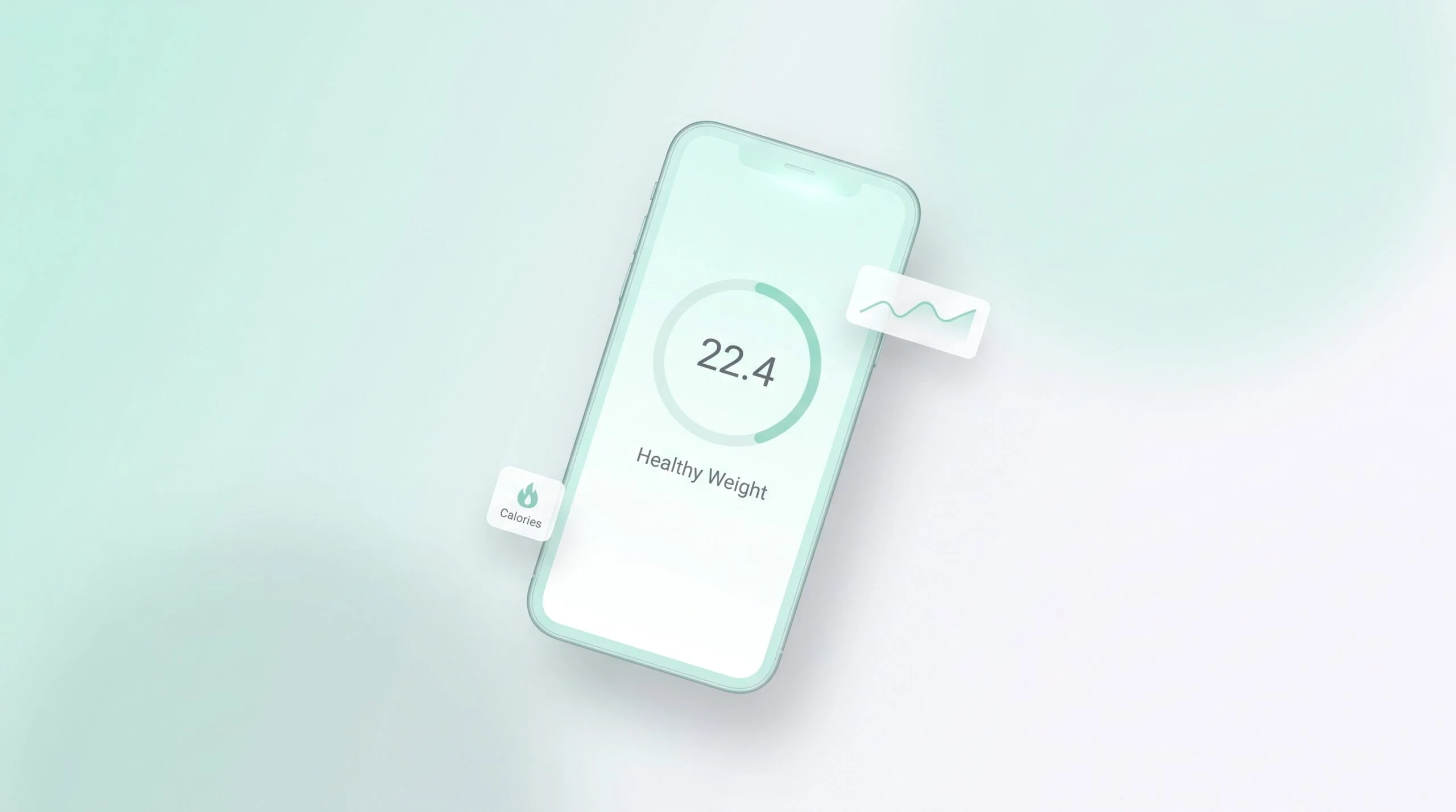 Free BMI and calorie calculator app showing healthy weight result